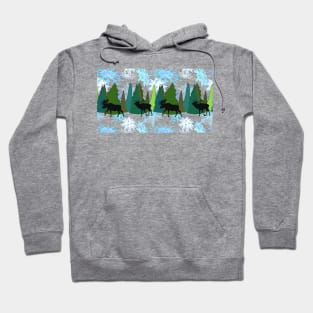 Elk and Moose Winter Holiday Hoodie